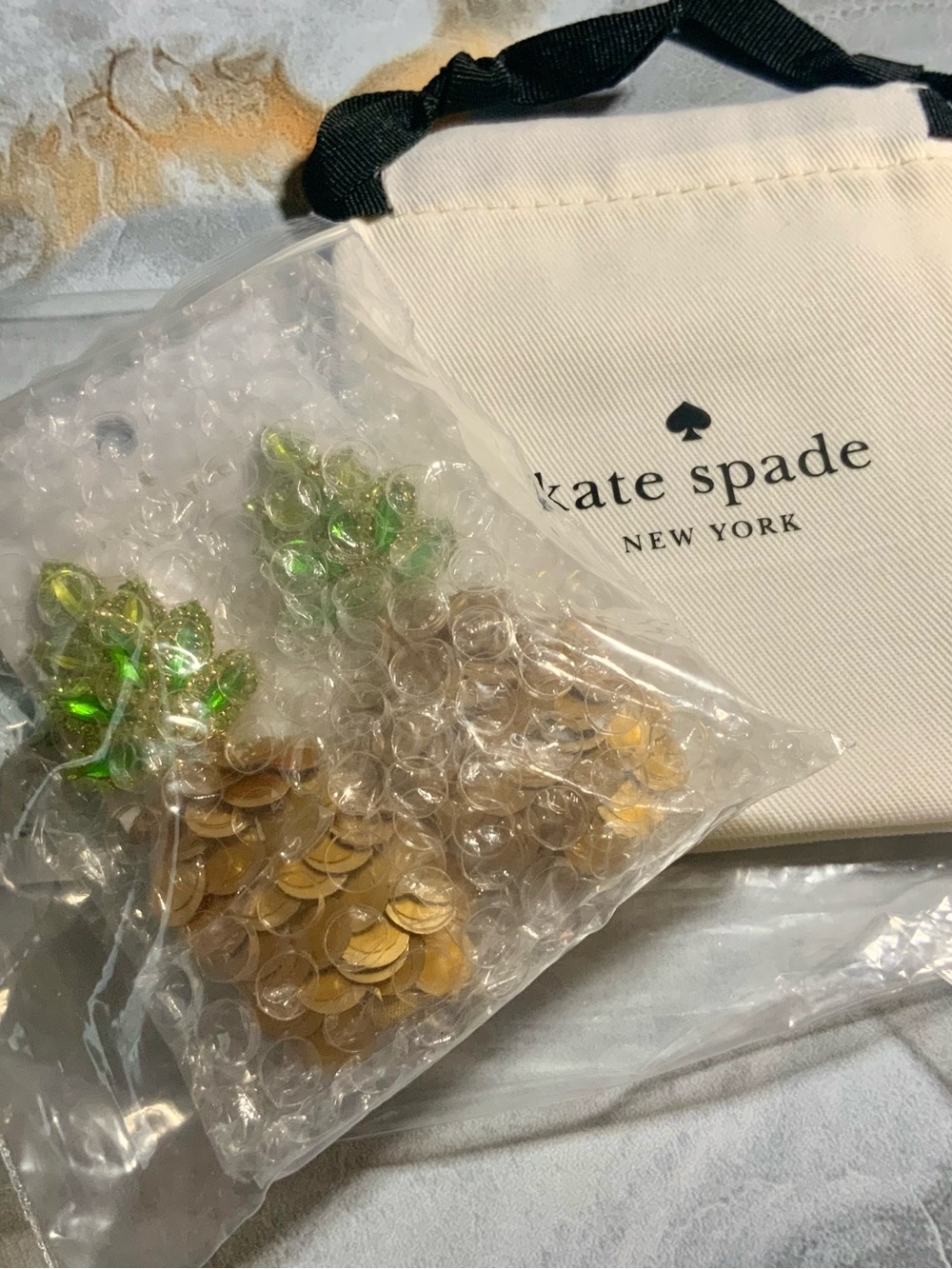 NWT KATE SPADE BY THE POOL PINEAPPLE STATEMENT EARRINGS - Picture 7 of 7
